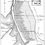 Map showing the original home lots of the settlement and their relation to the freshwater spring, c. 1850