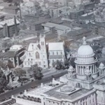 St. Patrick’s Church, shown in its original location
across from the State House, before being demolished to make way for I-95.